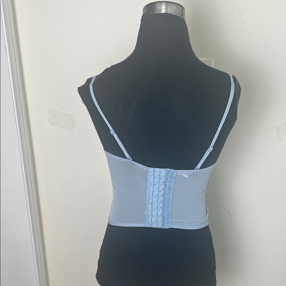 Y2k Elegant Lace Mesh Bustier Corset in Light Blue - Picture 6 of 14